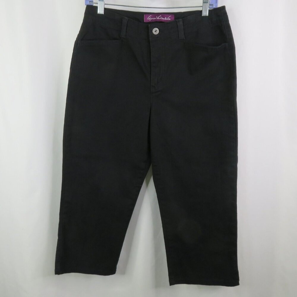 Gloria Vanderbilt Black Denim Capris Stretch Size 6 Cropped NWOT Crop Cotton